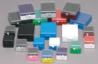 Keystone Maroon/Clear Rigid C&B Boxes, 1" x 1" x 3/4", Hinged Snap-Type Lid, 1000/Box