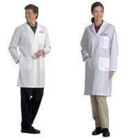 Fashion Seal Healthcare® Ladies' Lab Coat, White, Extra Large, 65% Polyester/35% Cotton, 35" Length, 3 Pockets, Adjustable Back Belt