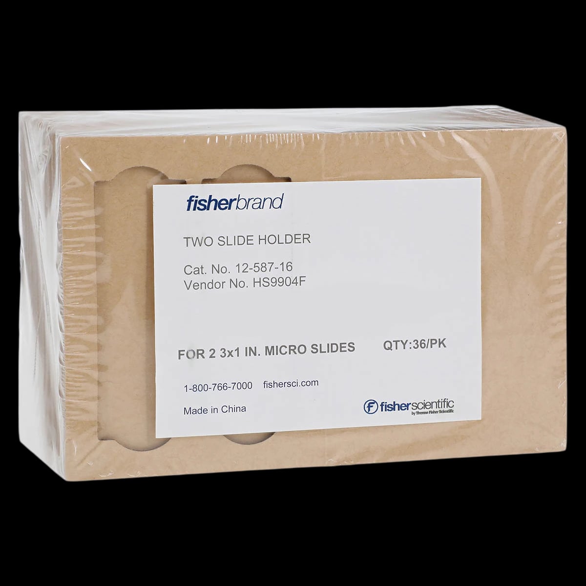 Fisherbrand Microscope Slide Storage Folder, Brown, 2 Position, 103 x 79 x 5 mm, Cardboard, 36/Pk