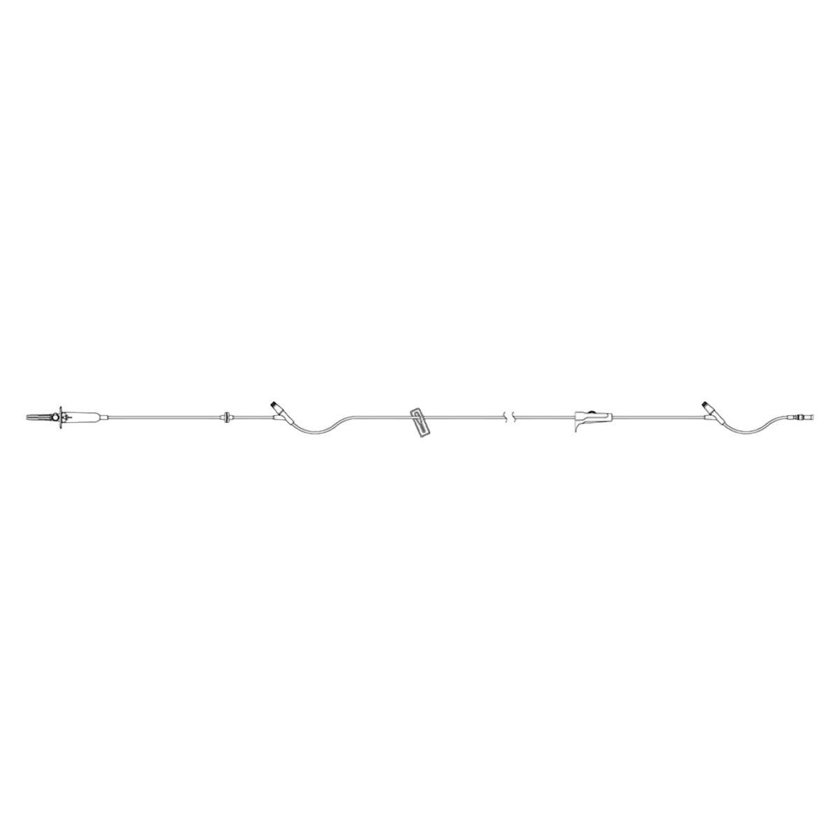 ICU Medical LS Primary Set PGBK w/Clave, 100" IV Administration Set, 2 Y-Injection Sites, 60 Drops/mL, 48/Case