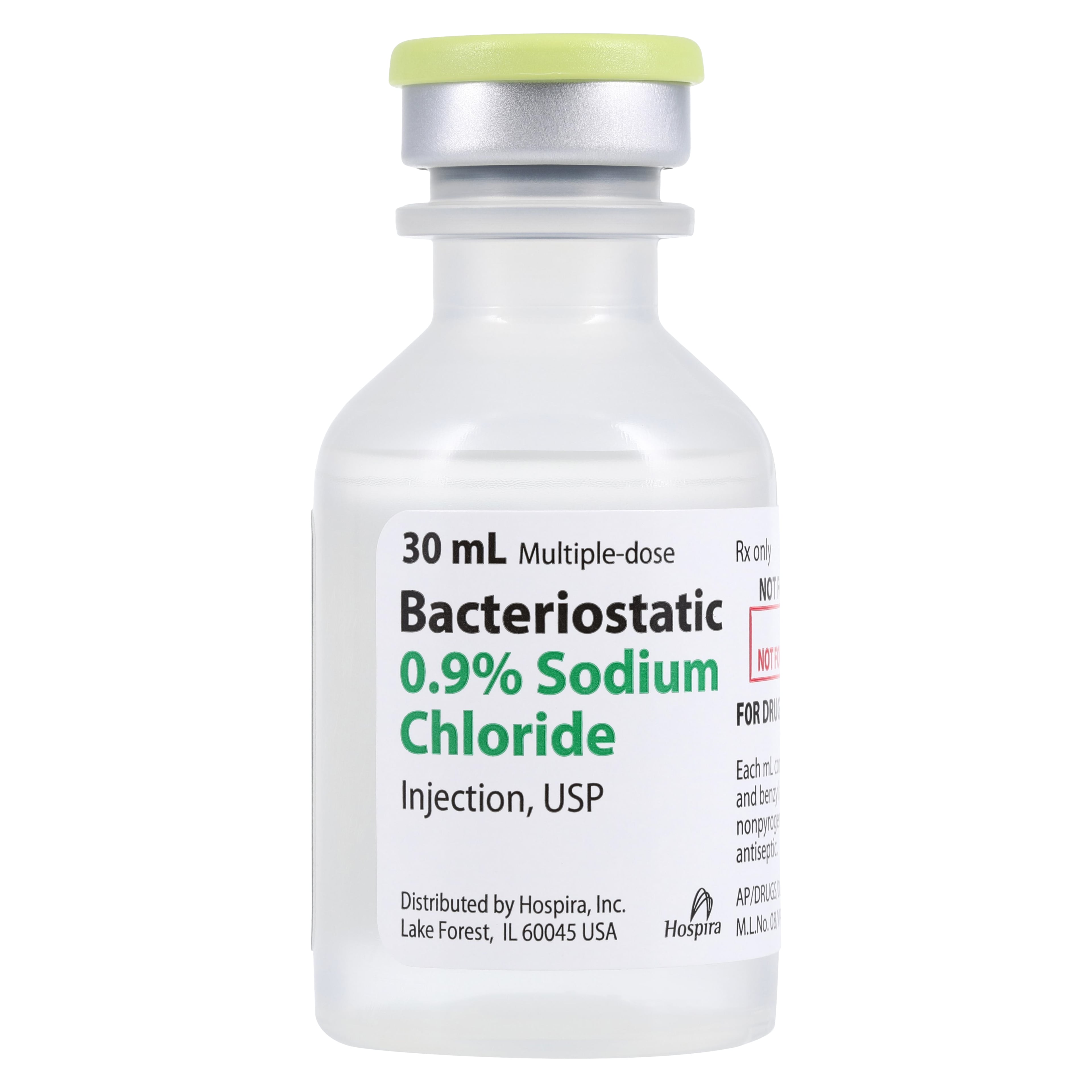 Sodium Chloride Bacteriostatic Injection 0.9%, 30 mL Multi-Dose Vial, Pfizer