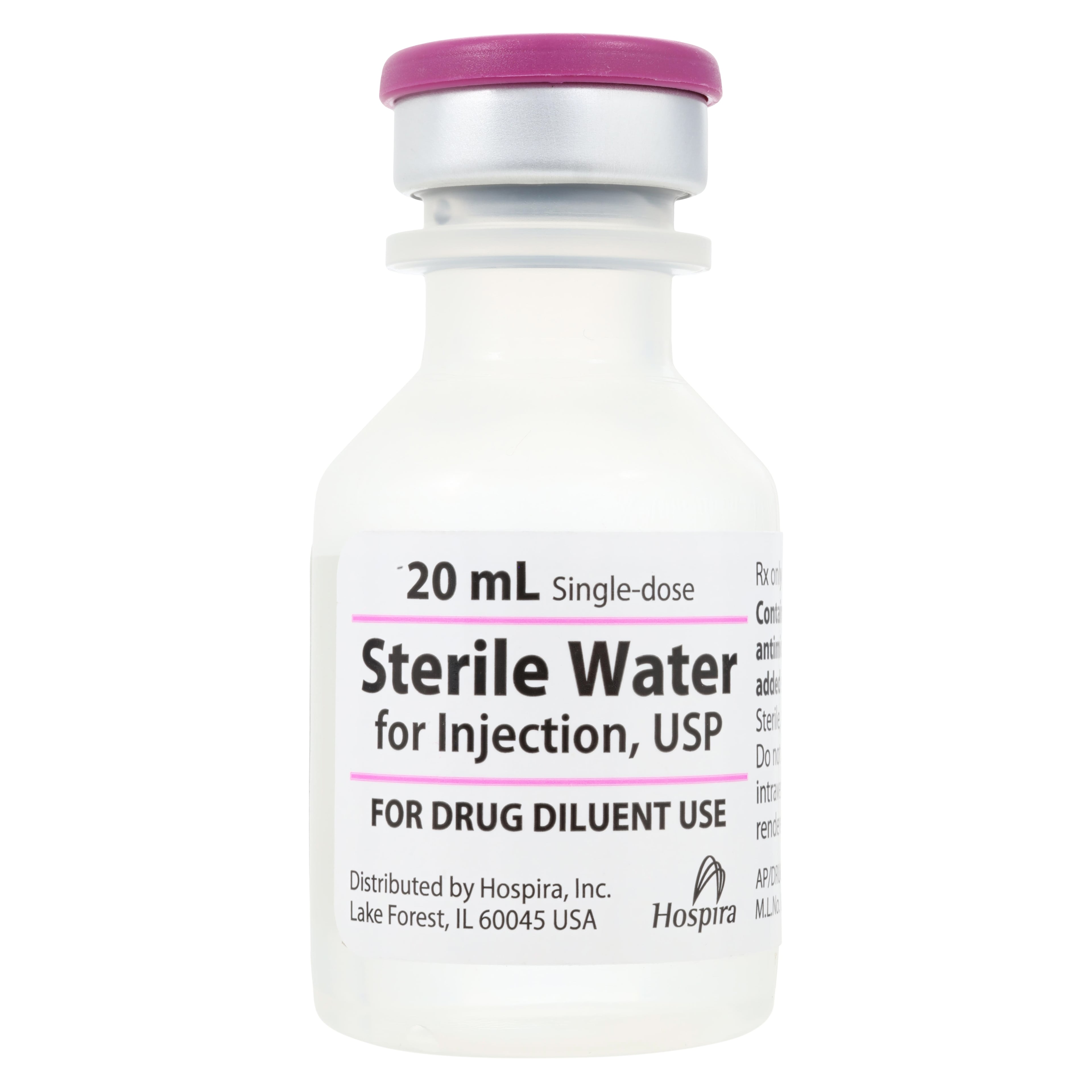 Sterile Water for Injection, Single-Dose Vial, 20 mL, Pfizer