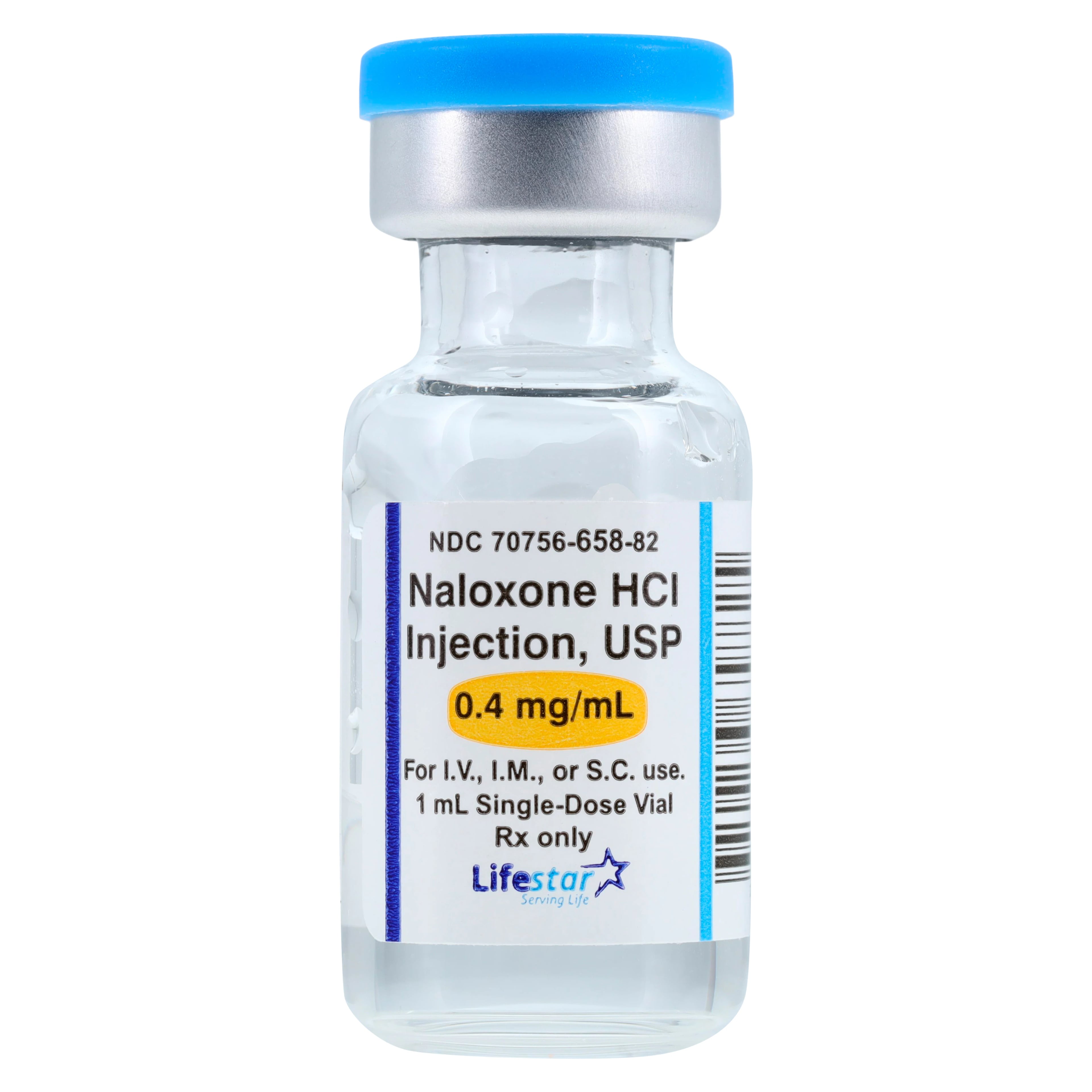 Naloxone HCl Injection, 0.4mg/mL, SDV 1mL, Single Dose Vial