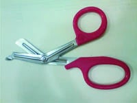 Fine Surgical Instruments Utility EMT Shears, 7-1/2" Stainless Steel, Red Handle, Autoclavable, Each