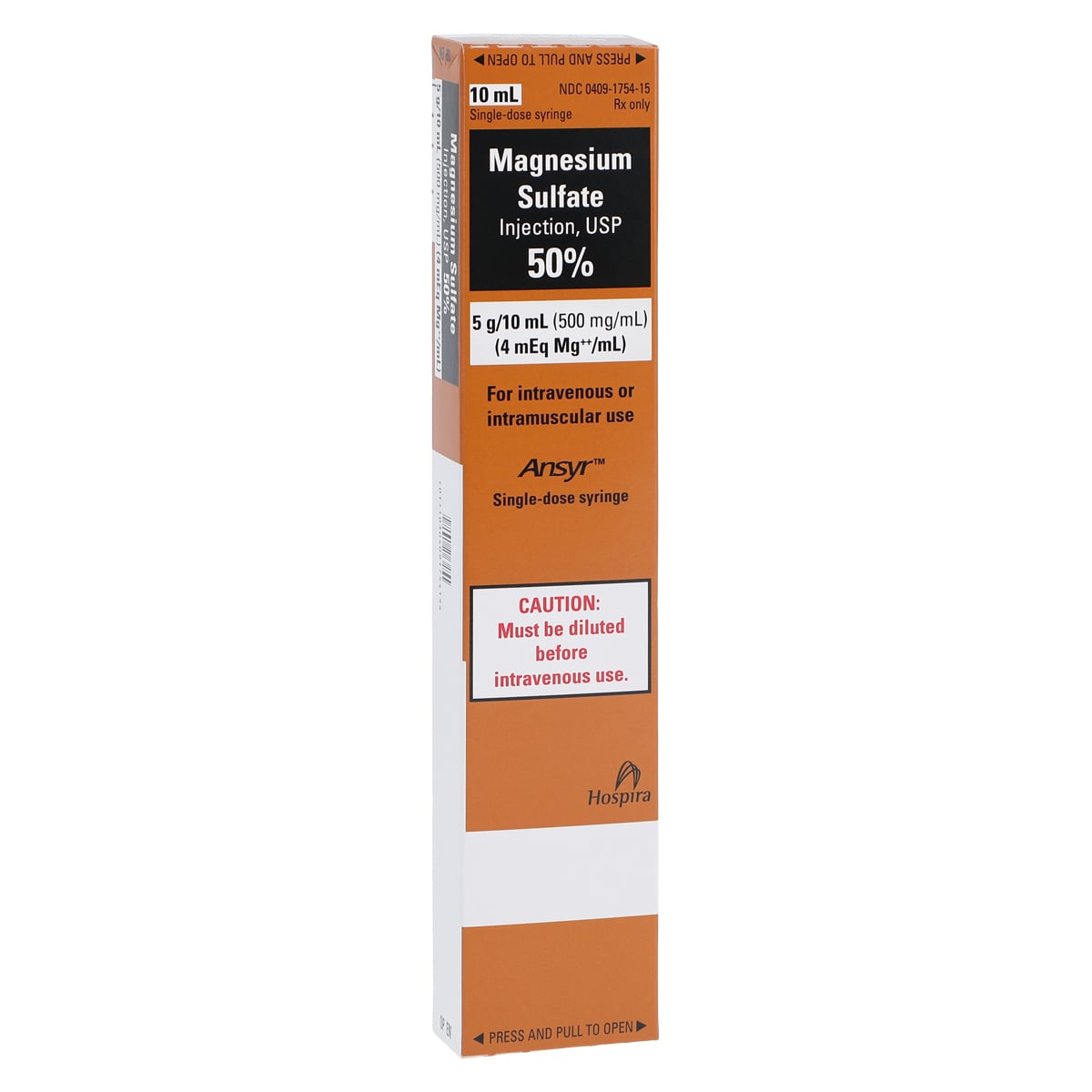 Magnesium Sulfate Injection 50%, 5 g/10 mL Ansyr Syringe, 10/Package