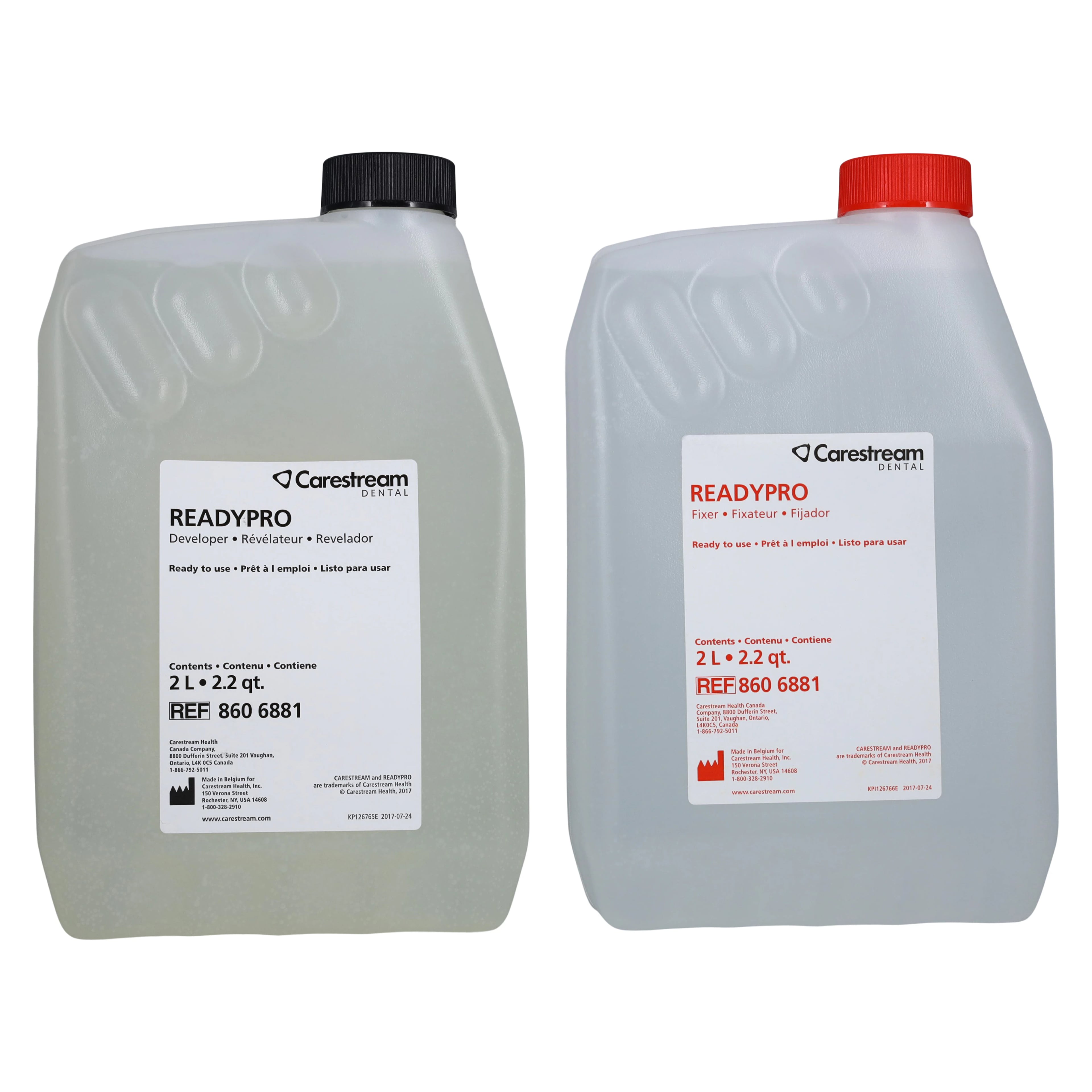 Carestream ReadyPro Developer and Fixer Twin Packs, 2 Liter Bottles, 4/Case