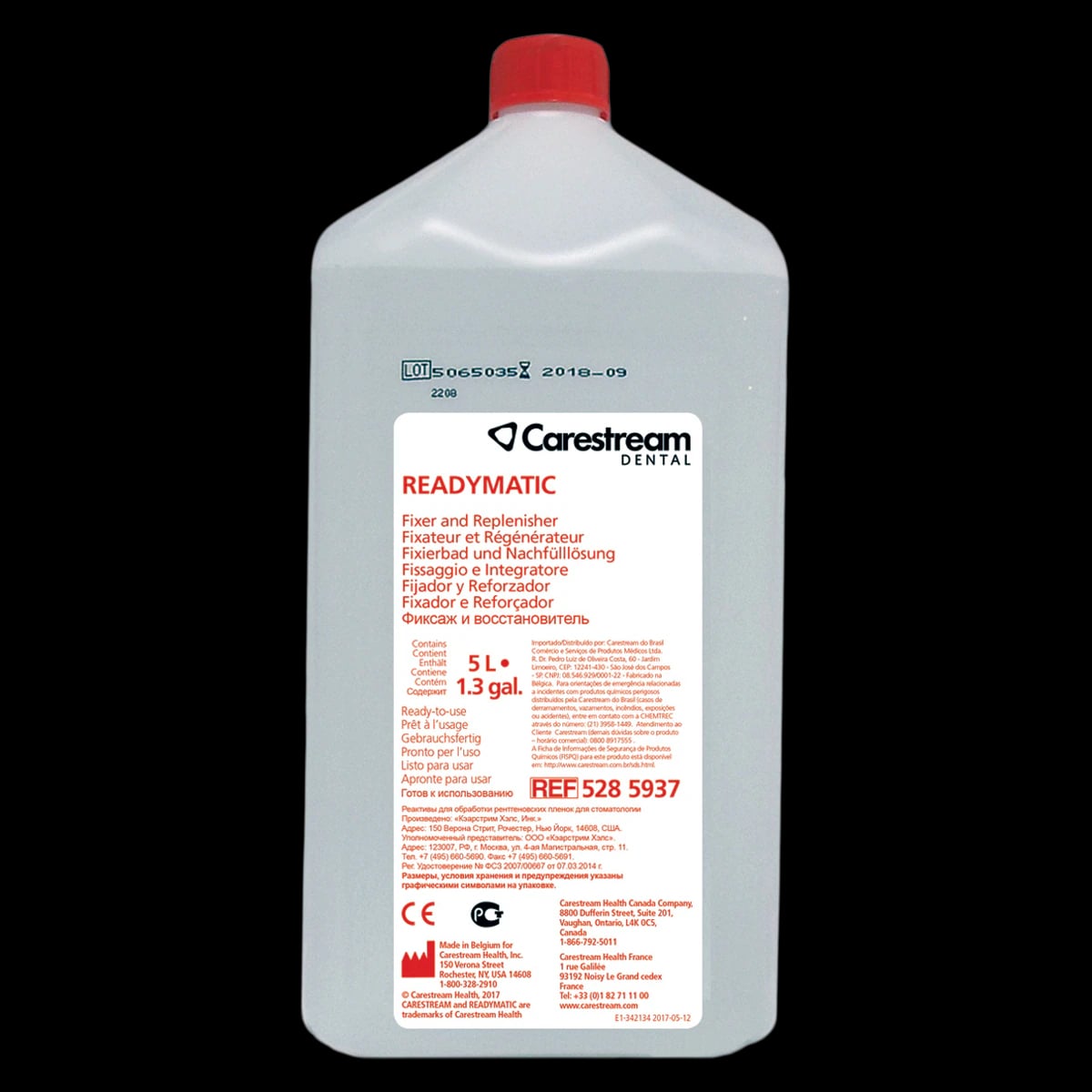 Carestream Readymatic Automatic Dental X-Ray Fixer & Replenisher, 5 L Bottles, 2/Case, 5285937