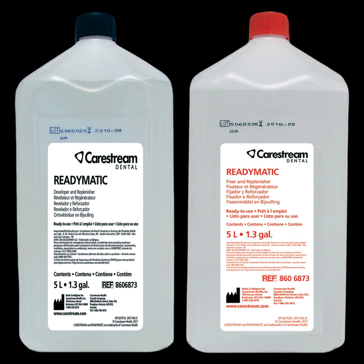 Carestream Readymatic Dental Developer & Fixer Value Pack, 2 x 5 L Bottles, 8606873