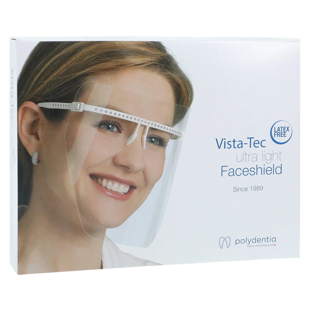 Directa Vista-Tec Ultra Light Face Shield, White, Reusable, 5 Shields + 1 Frame, 01KEZKNKSADFF1KK7Q4AFY0JGE
