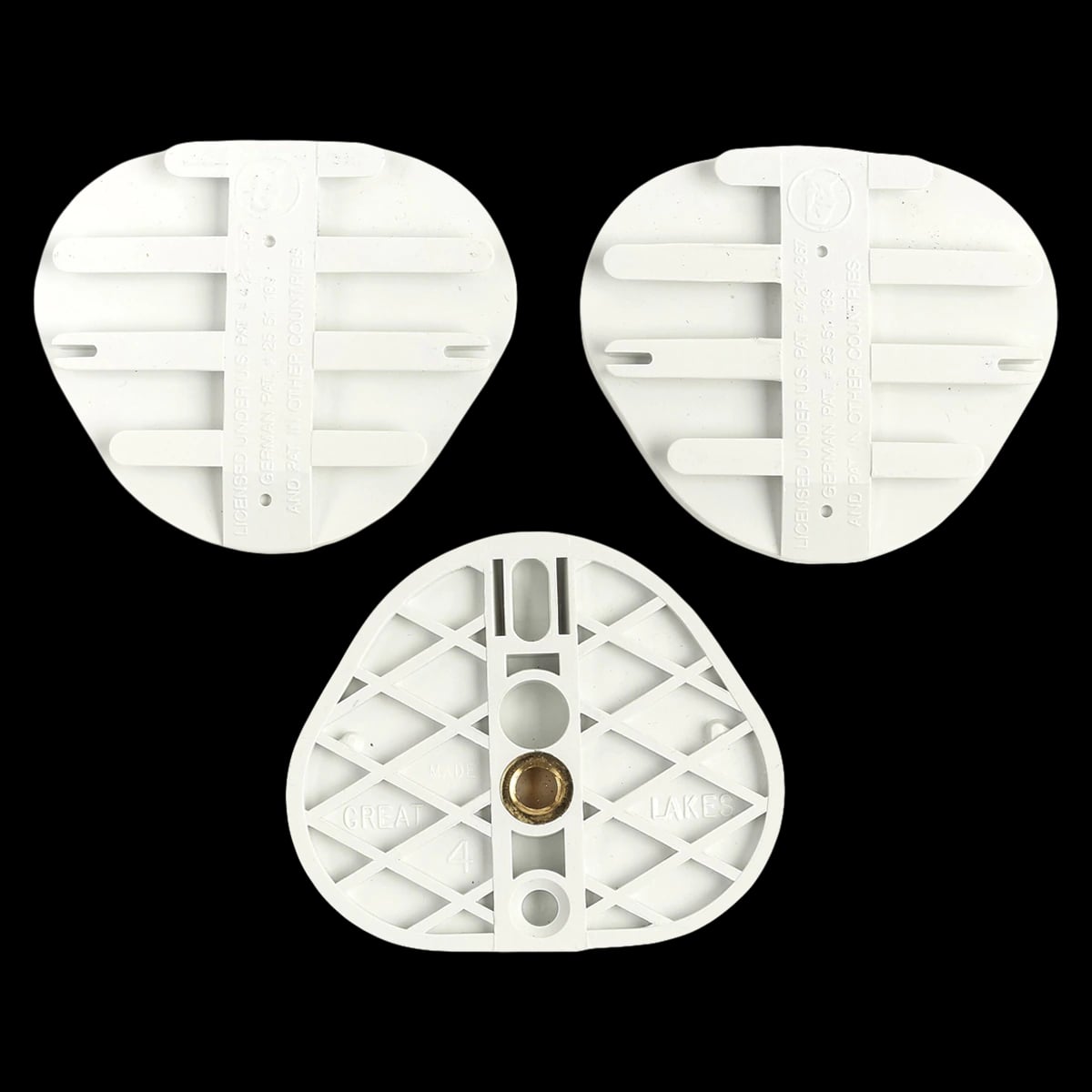 Great Lakes Dental Tech Mounting Plates, White Screw, High Impact Disposable, 10/Pk