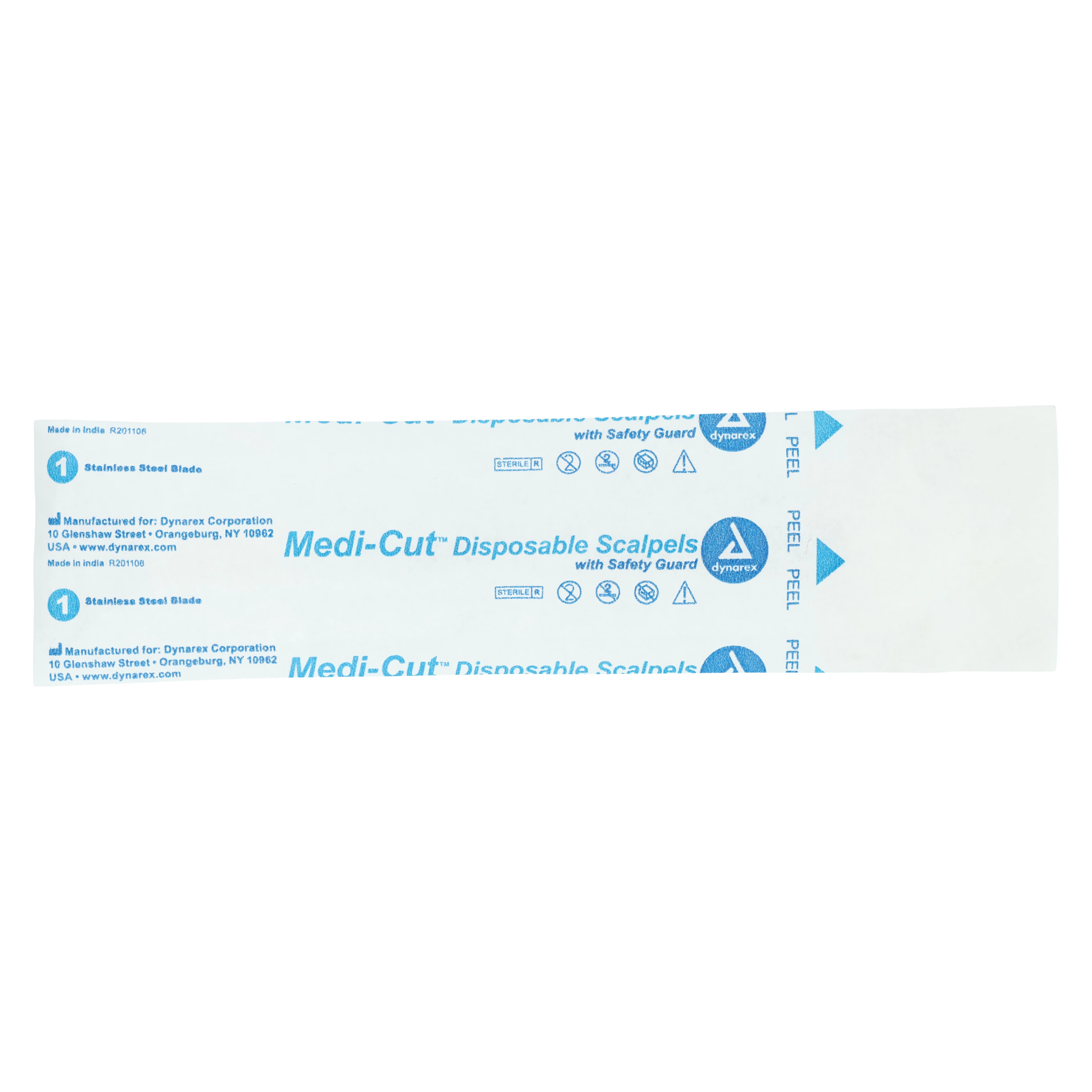 Dynarex Medicut Disposable Sterile Scalpels #11, 10/Box, #4111