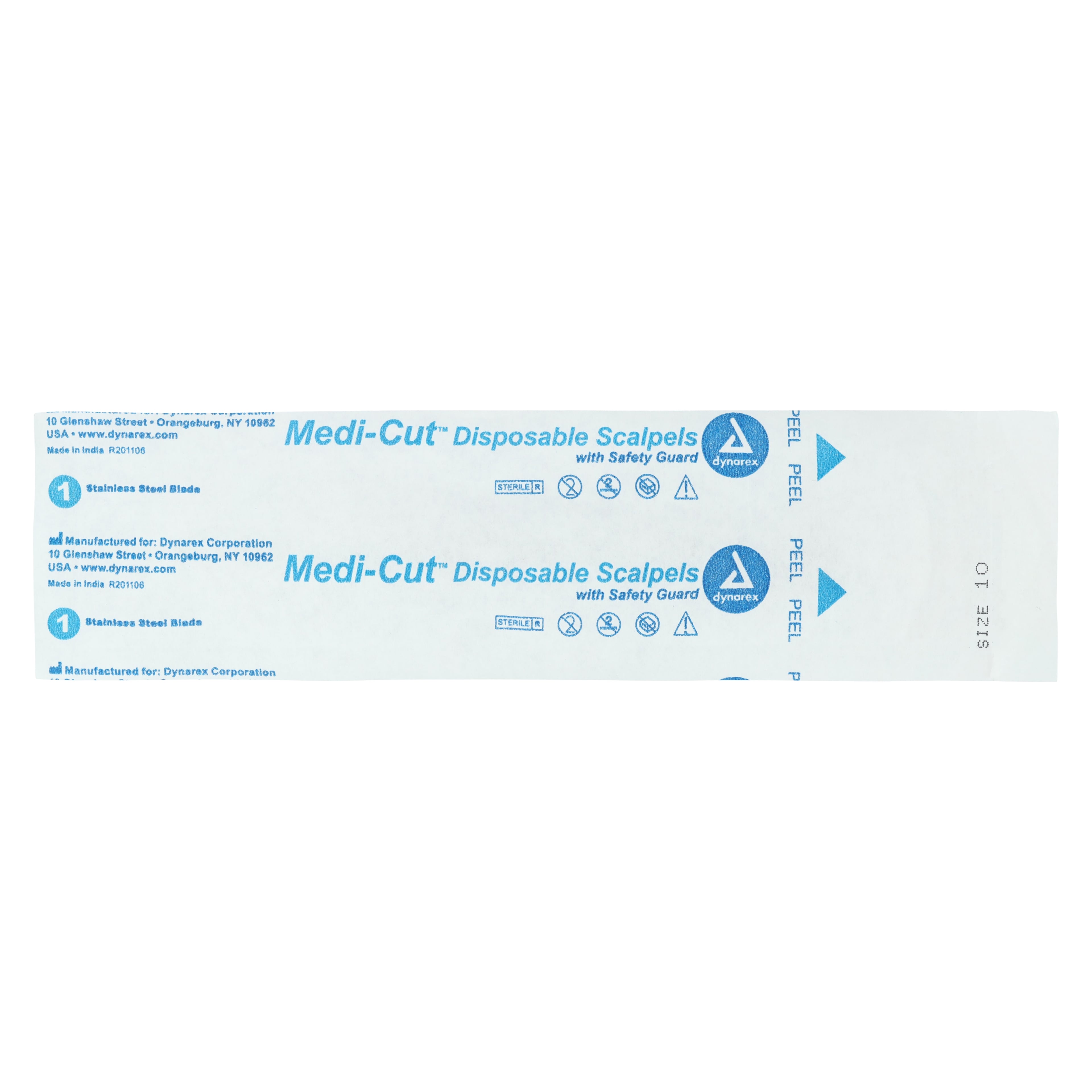 Dynarex Medicut Disposable Sterile Scalpels, #10 Blade, 10 per Box, #4110