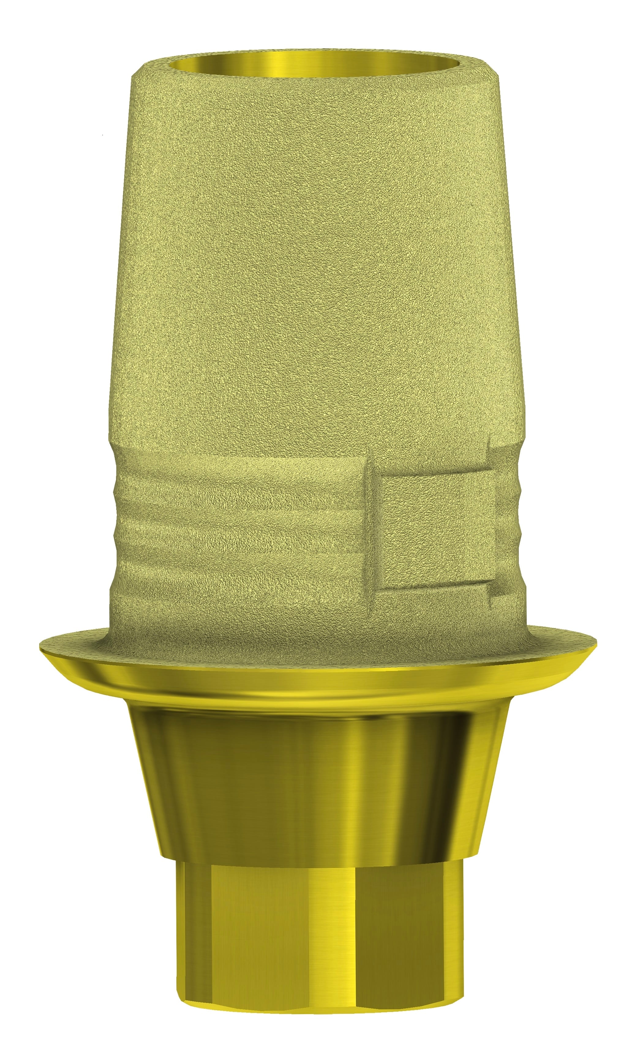 C-Base Engaging NP Ti Base, Gold Anodized, 0.8mm Collar Height, 3.5 Platform, Active HEX, Includes Final Screw (SKU 19.027)