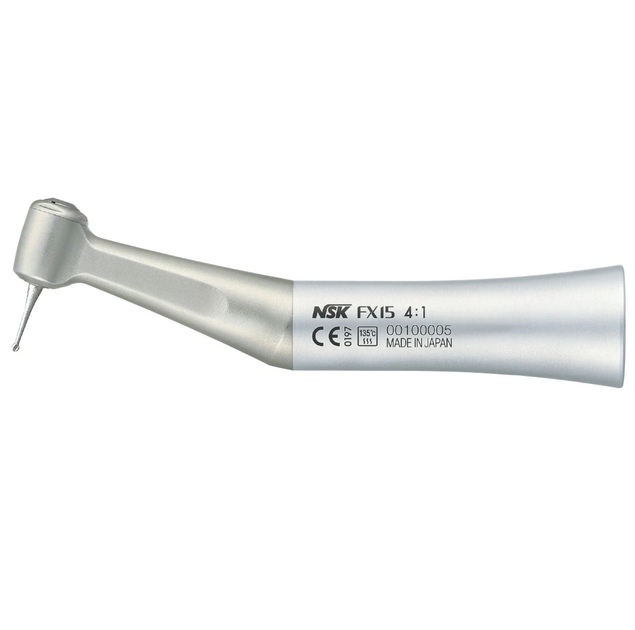 NSK FX15 Low-Speed Air Contra Angle Handpiece Attachment, 4:1 Reduction, Push-Button Chuck, Non-Optic, C1053002