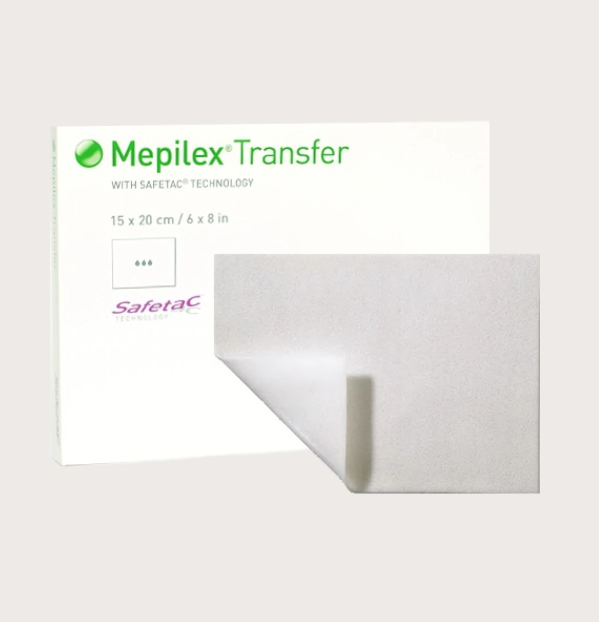 Mepilex Transfer Foam Dressing, 6x8", Sterile, Non-Adherent, Absorbent, Latex-Free