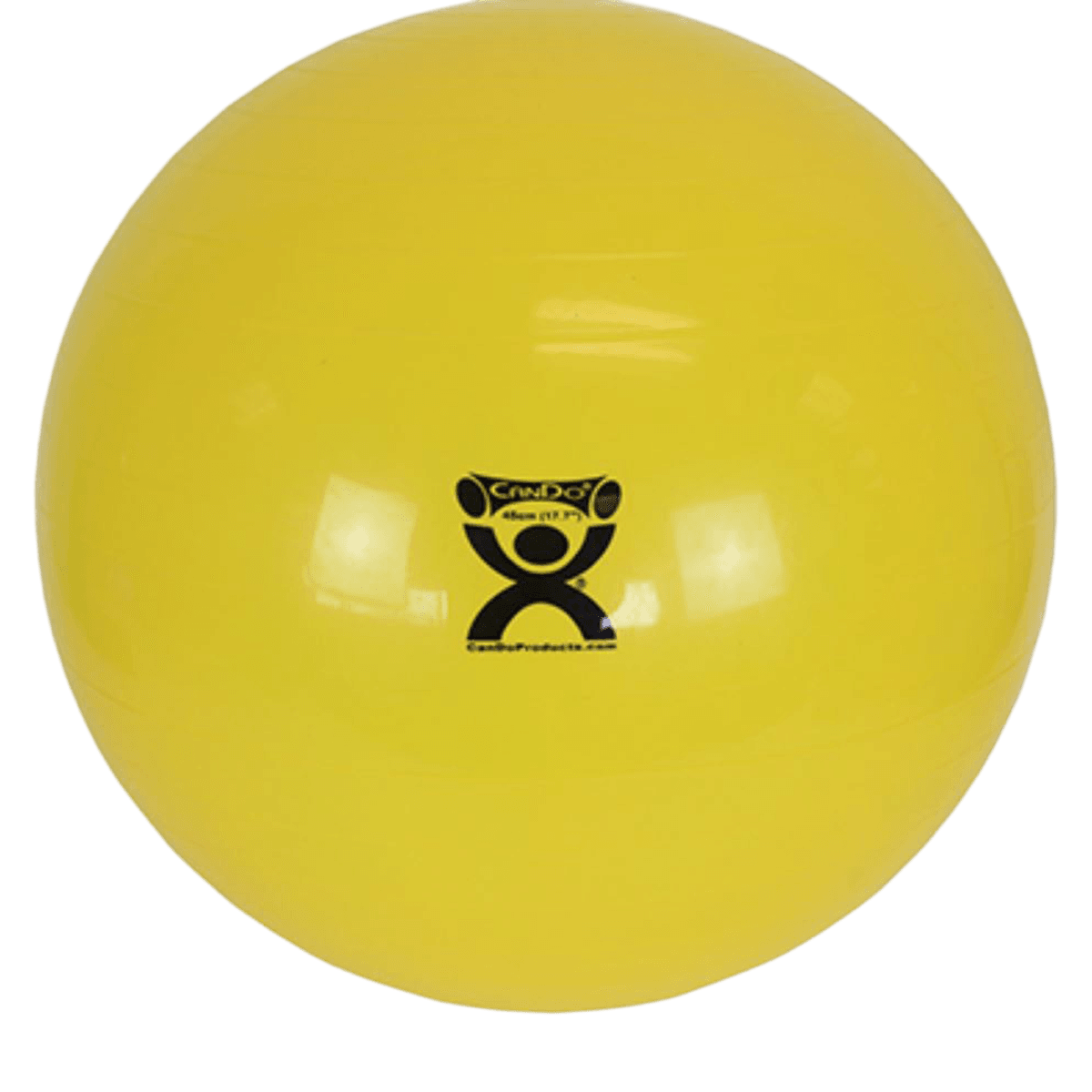 CanDo Exercise Ball, Ribbed Plastic, 18" (45 cm), Yellow
