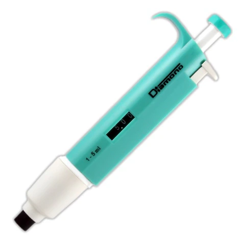 Globe Scientific Diamond Adjustable Volume Pipette, 1-5 mL, Graduated, Light Green, Calibrated, Each