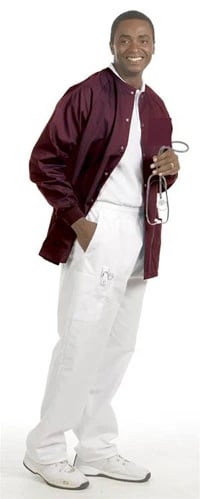 Fashion Seal Unisex Warm-Up Jacket, 2 Pockets, Long Raglan Sleeves, Large, Burgundy, 65% Polyester / 35% Cotton, Reusable