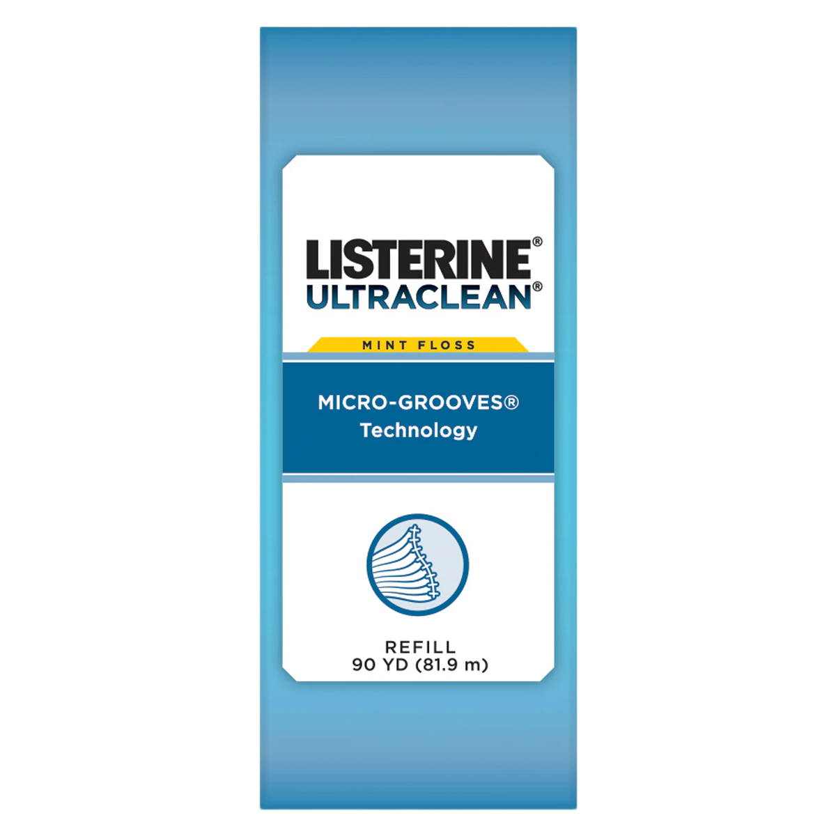 Listerine Ultra Clean Floss Refill Roll, 90 yd, Waxed, Microgroove Technology, 24/Bx