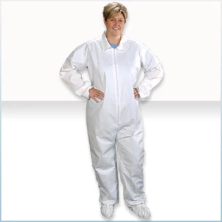 ComforTech Disposable Protective Coveralls, Medium, White, Long Sleeves, Latex-Free, 25/Case