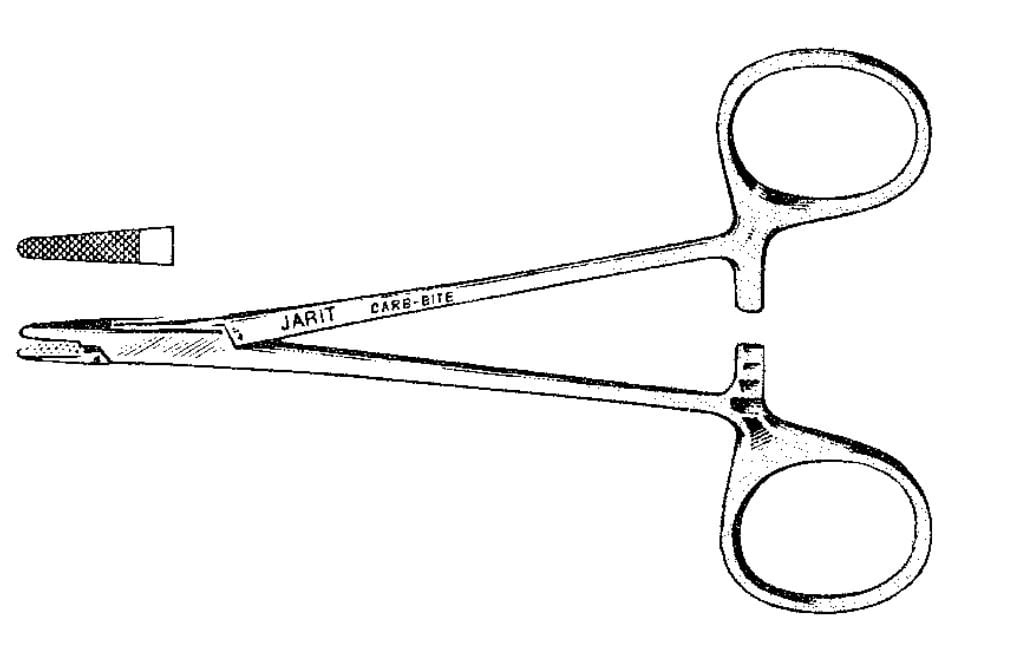 Jarit Derf Needle Holder, Carb-Bite, 4-3/4"