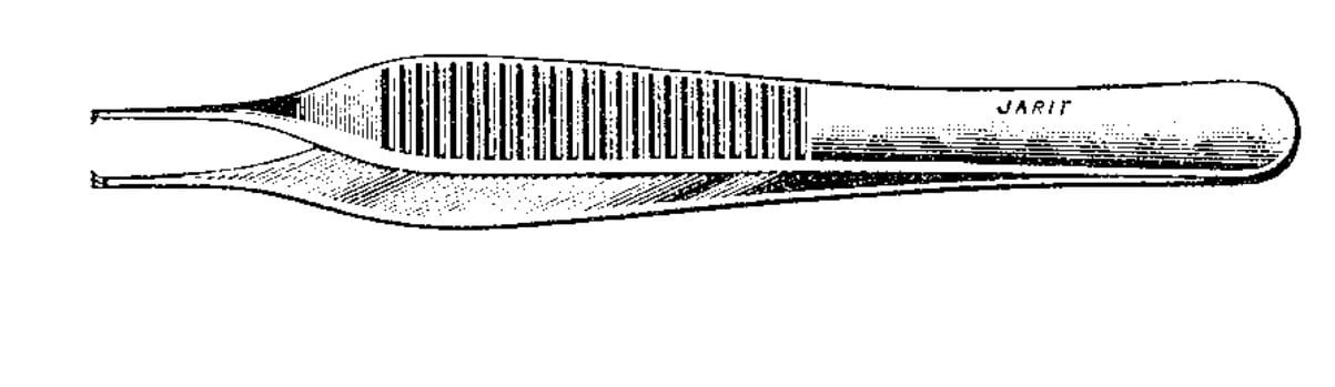 Jarit Adson Forceps, 1x2 Teeth, Matte Finish, 4-3/4"