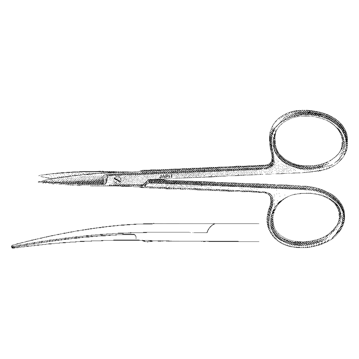 Jarit Iris Scissors, Curved, Sharp/Sharp, 4-5/8" (11.7 cm), Stainless Steel, Each