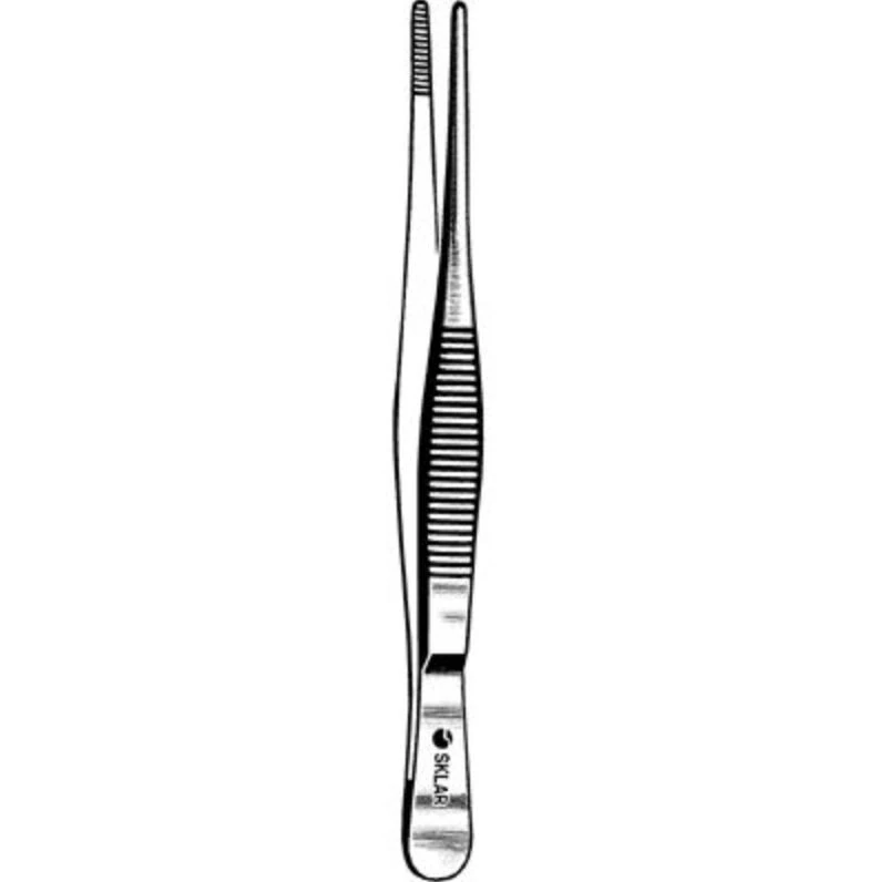 Sklar Instruments Dressing Forceps, Serrated, Straight, 6" Stainless Steel, Each
