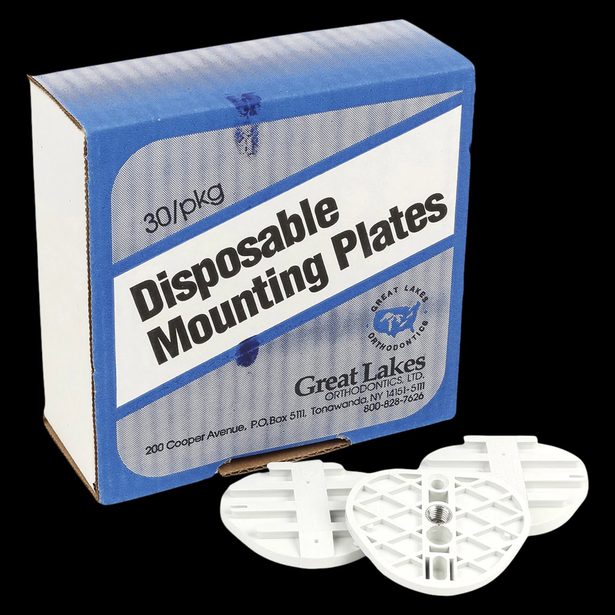 Great Lakes Dental Tech Mounting Plates Disposable for Denar, High Impact, 180/Pk