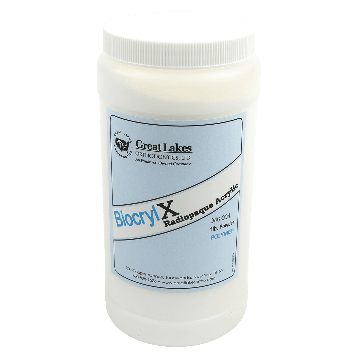 Biocryl X Orthodontic Resin Radiopaque Acrylic Polymer, Clear, 1 lb