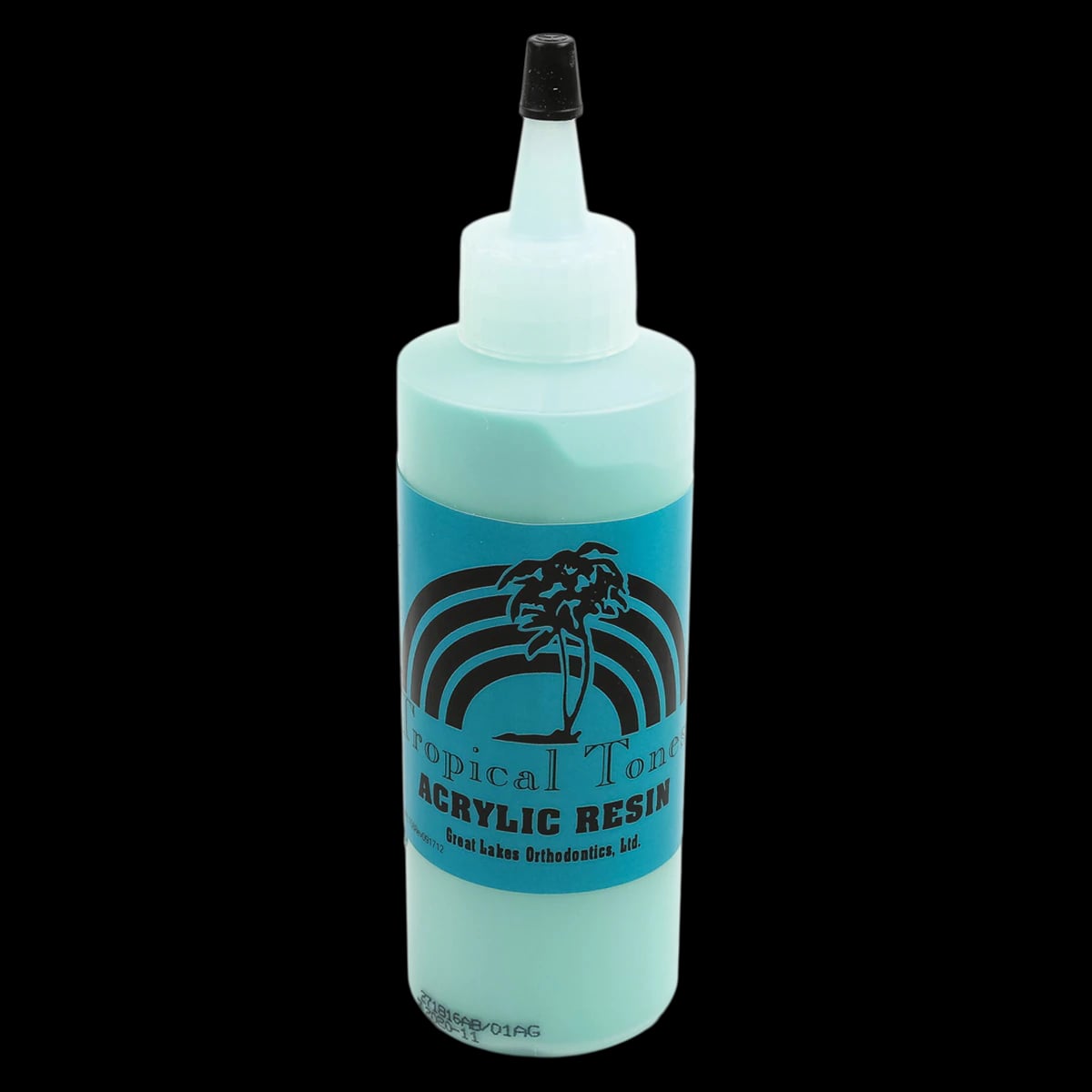 Biocryl Tropical Tones Orthodontic Resin Acrylic Polymer, Tidewater Teal, 4 oz Bottle