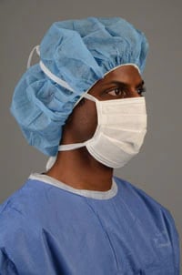 Cardinal Mask Surgical Sensitive L1, Tie On, White, Disposable, ASTM Level 1, 50/Box