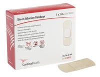 Cardinal Health Adhesive Bandage, Fabric, Sheer, 1" x 3", 1200/Case