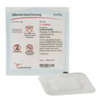 Cardinal Health Fabric Island Dressing, 4x4 inch, Sterile, Adhesive, Non-Adherent, Latex-Free