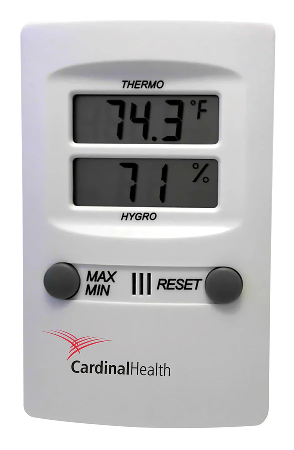 Cardinal Health Laboratory Thermometer/Hygrometer, -10 to 60°C, 1 Each