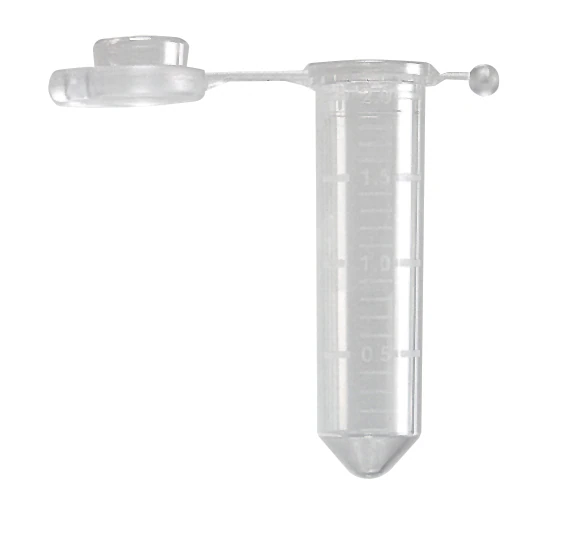 Cardinal Microcentrifuge Tube, Polypropylene, 2mL, Graduated, Clear, Locking Lid, Conical Bottom, Non-Sterile, 10/Case