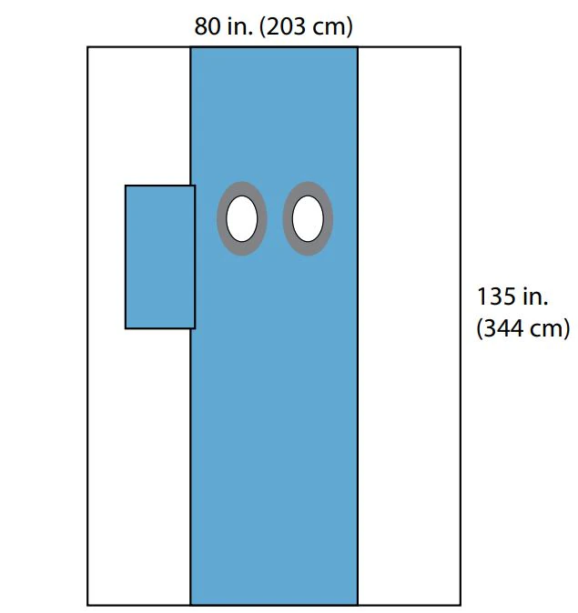 Cardinal Drape Angio Sheet, Sterile, Fenestrated, 135" x 80"