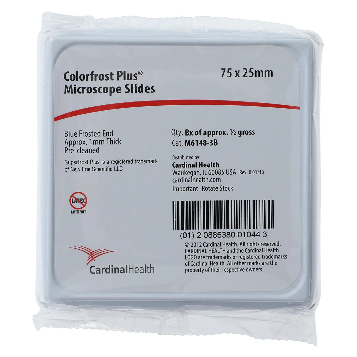 ColorFrost Plus Frosted Microscope Slides, 3x1", Blue, Positive Charge, 72/Pk
