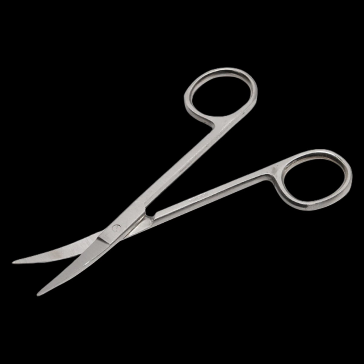 Cardinal Health Iris Scissors, Curved, 4-1/2", Stainless Steel, Disposable, 50/Case