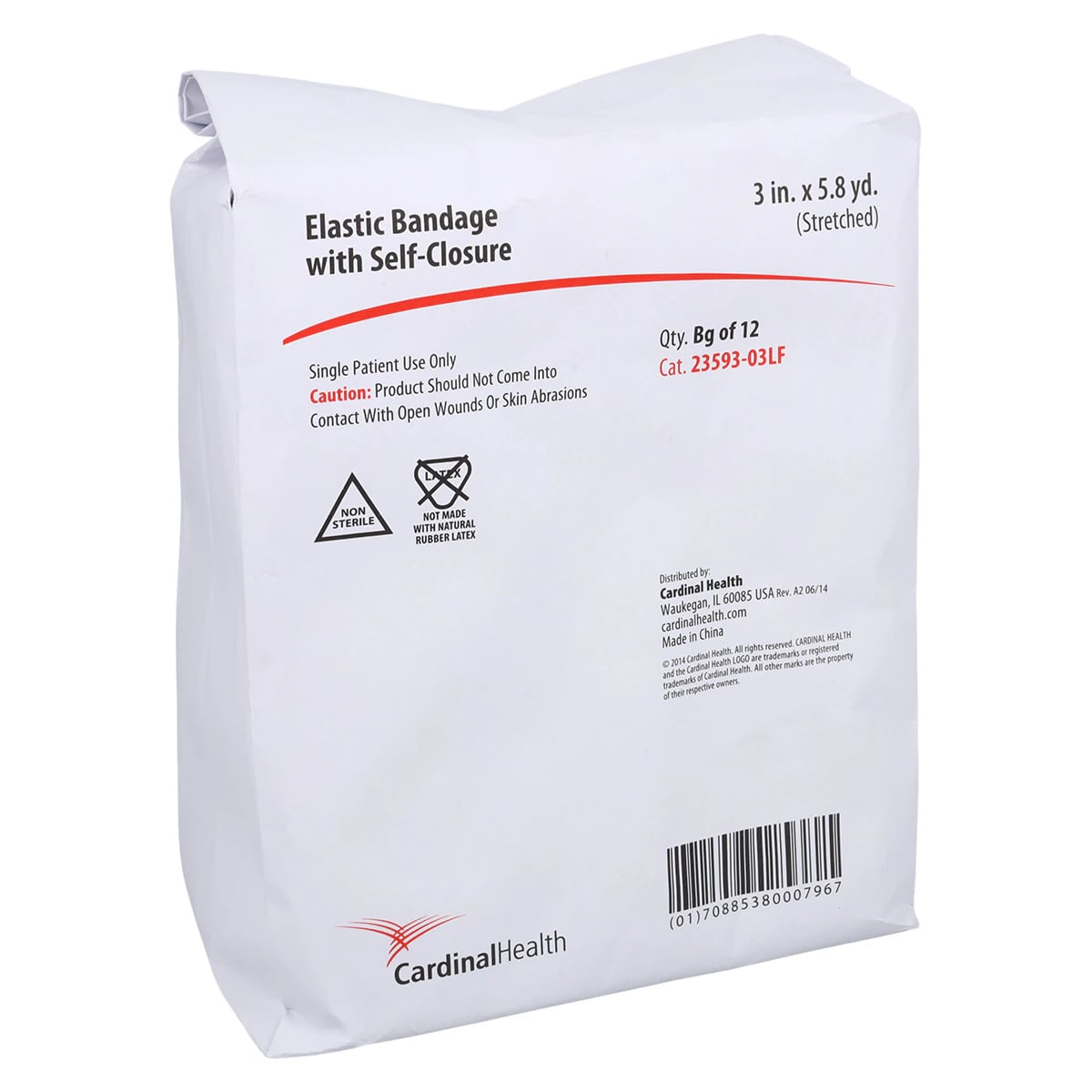 Cardinal Health Elite Stretch Bandage, Elastic, 3" x 5.8 yd, Beige/Honey Stripe, Non-Sterile, 12/Package
