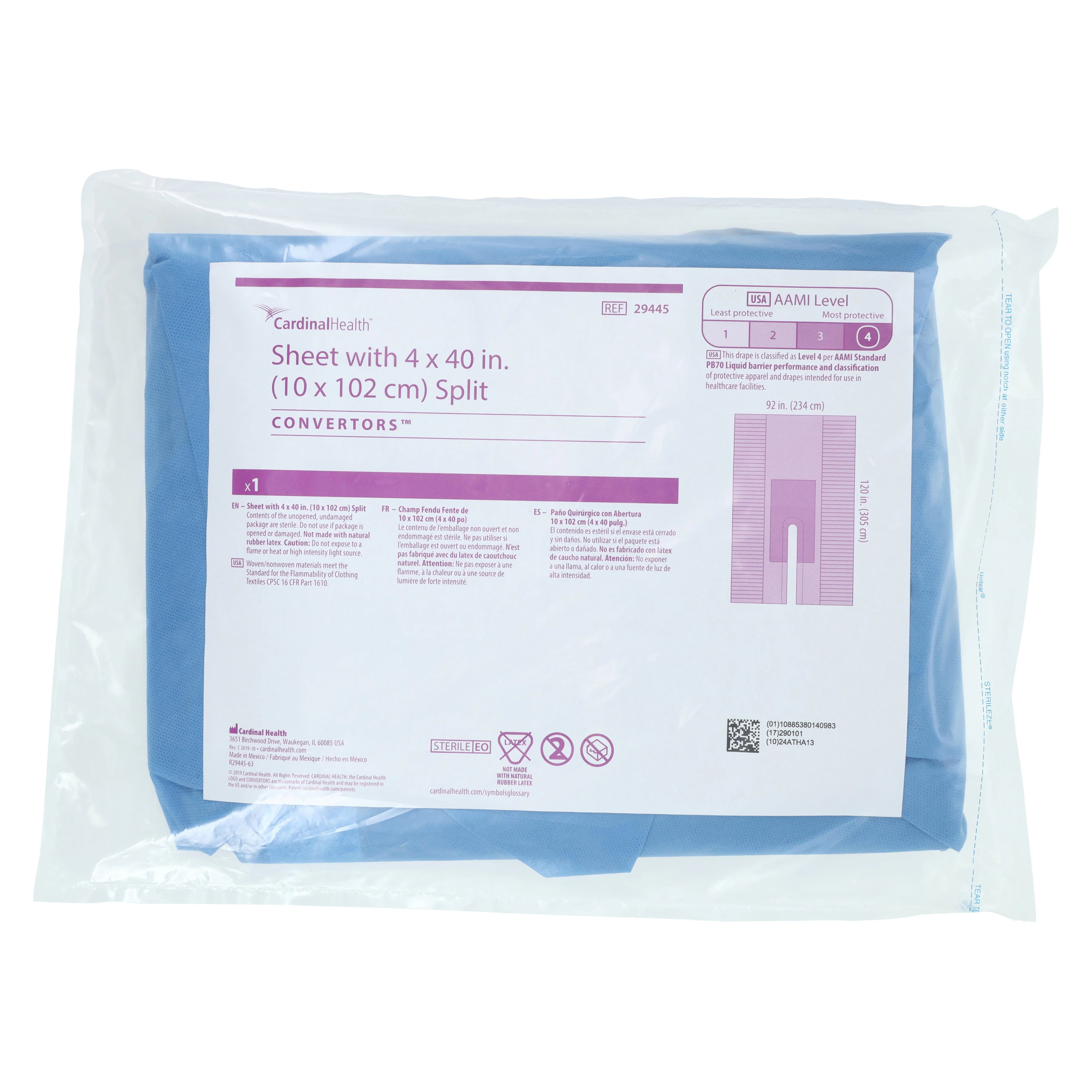 Convertors Tiburon Sterile Fenestrated Sheet Drape, 92" x 120", Split Sheet, Sterile