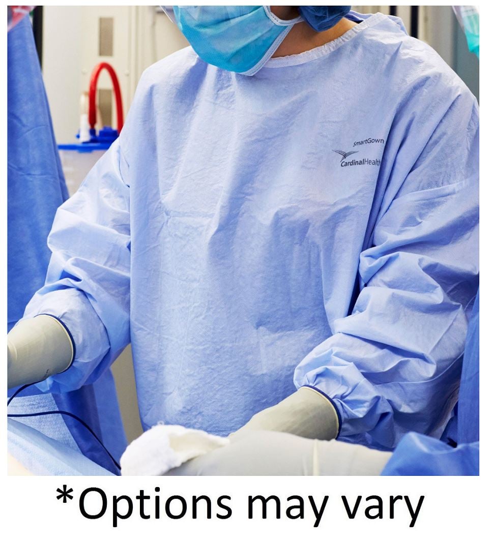 Cardinal Health SmartSleeve Surgical Gown, AAMI Level 4, Reinforced, Sterile, Blue, Size Large, 20/Case