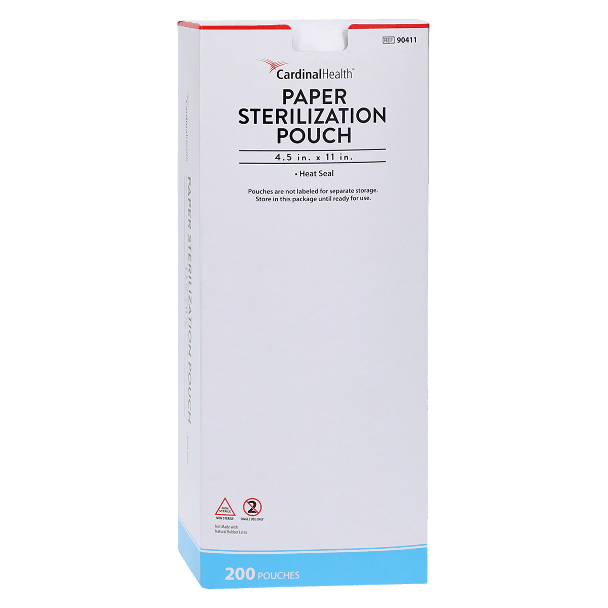 Cardinal Health Sterilization Pouch, Heat Seal, 4.5 in x 11 in, Blue/White, 200/Pack