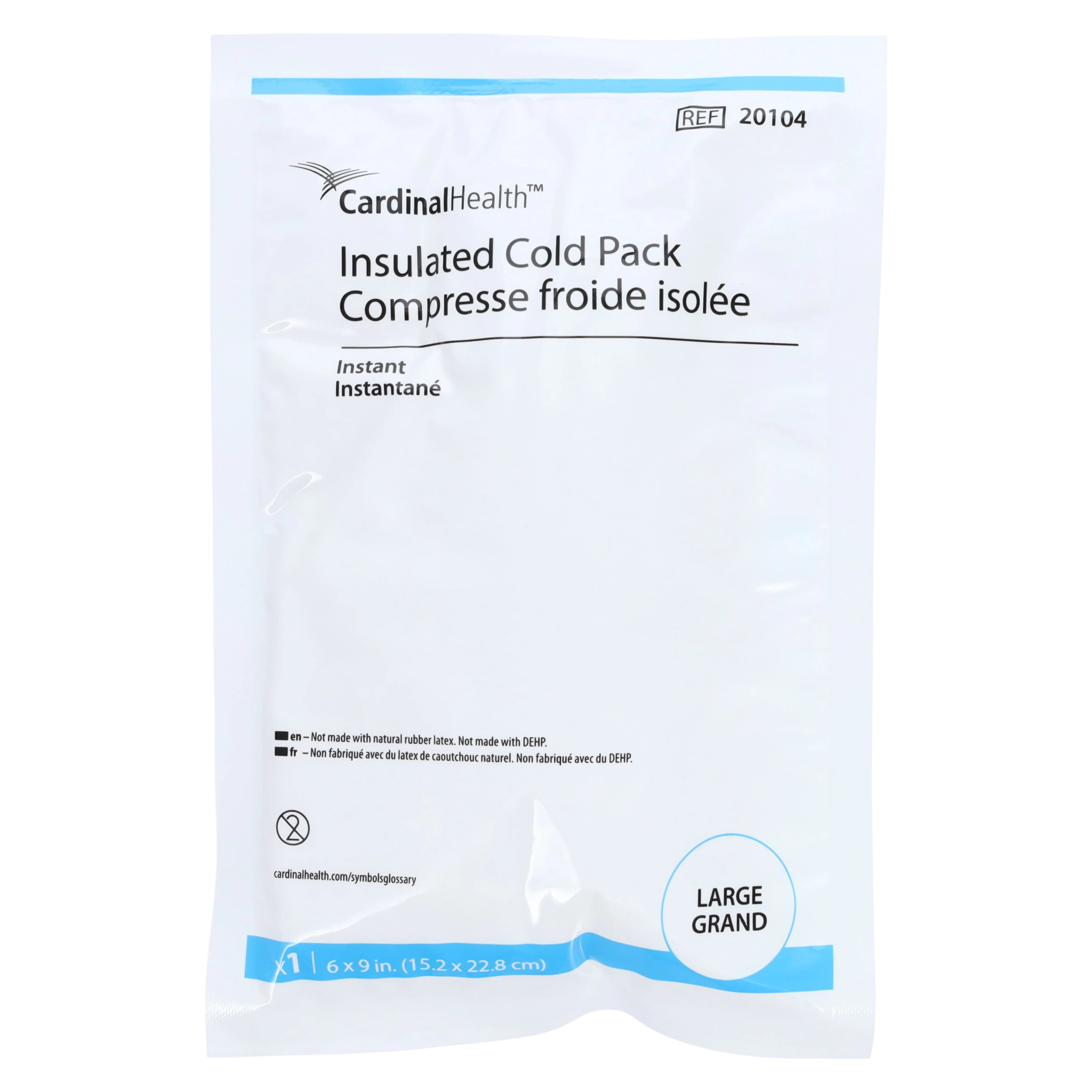 Cardinal Health Jack Frost Insulated Instant Cold Pack, Large, 6" x 9", 24/Case, 20104