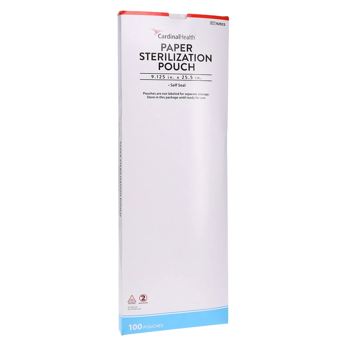 Cardinal Health Sterilization Pouch, Self-Seal, Dual Indicator, 9.125" x 25.5", Blue/White, 100/Pack
