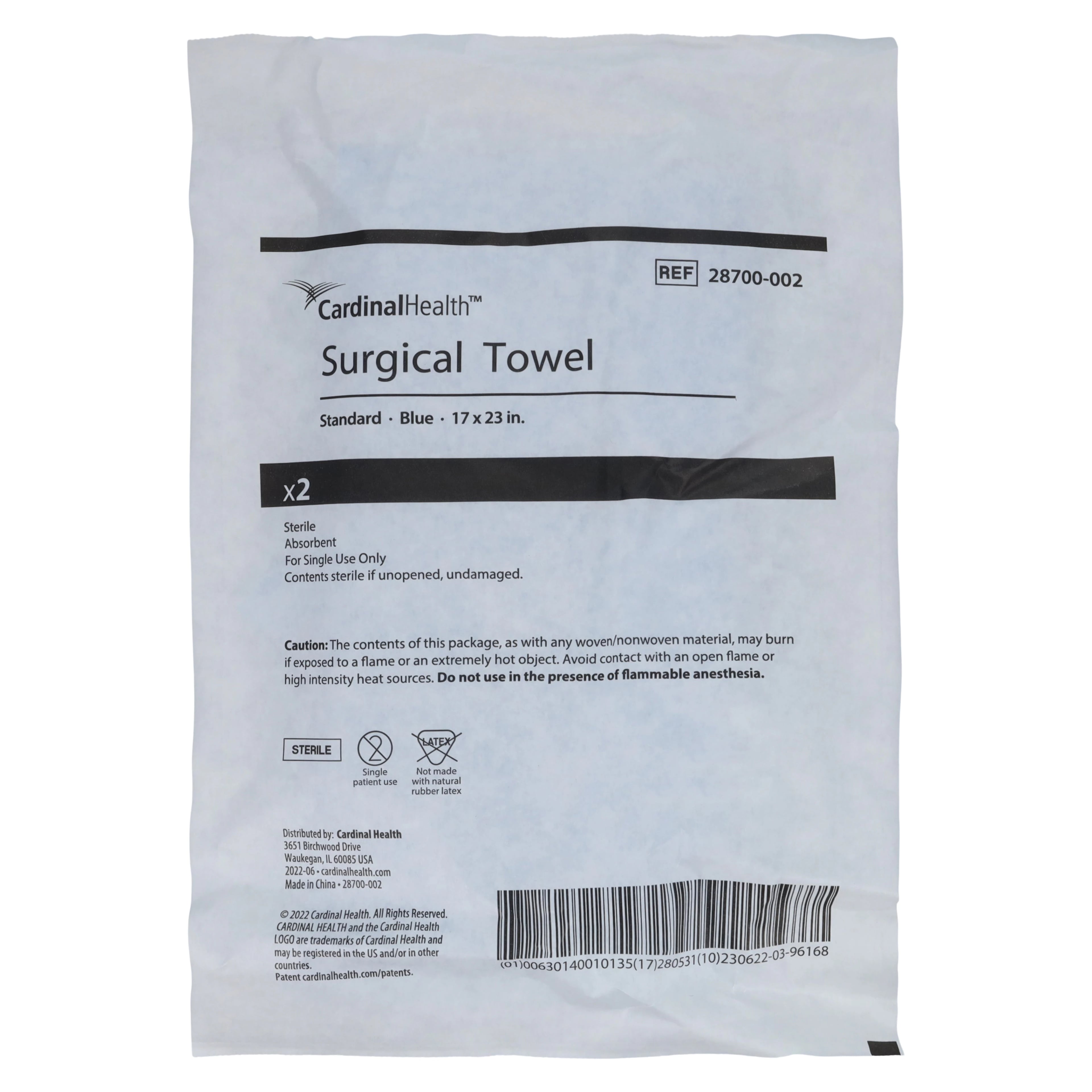 Cardinal Health Sterile Blue OR Towel, Disposable