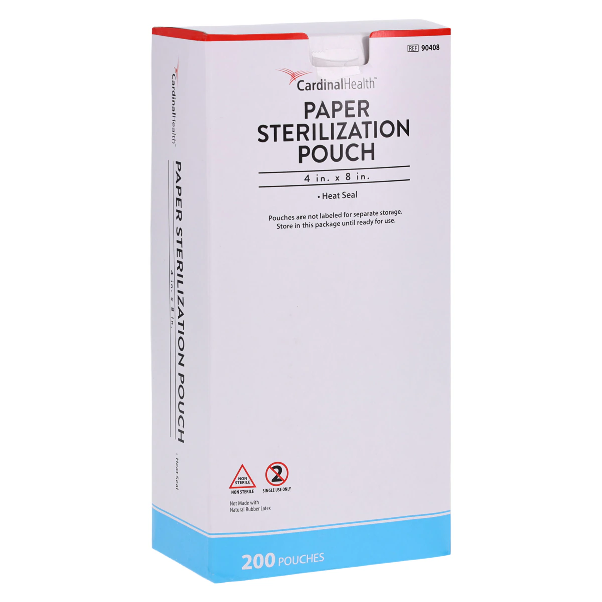 Cardinal Sterilization Pouch, Heat Seal, 4 in x 8 in, Blue/White, 200/Box