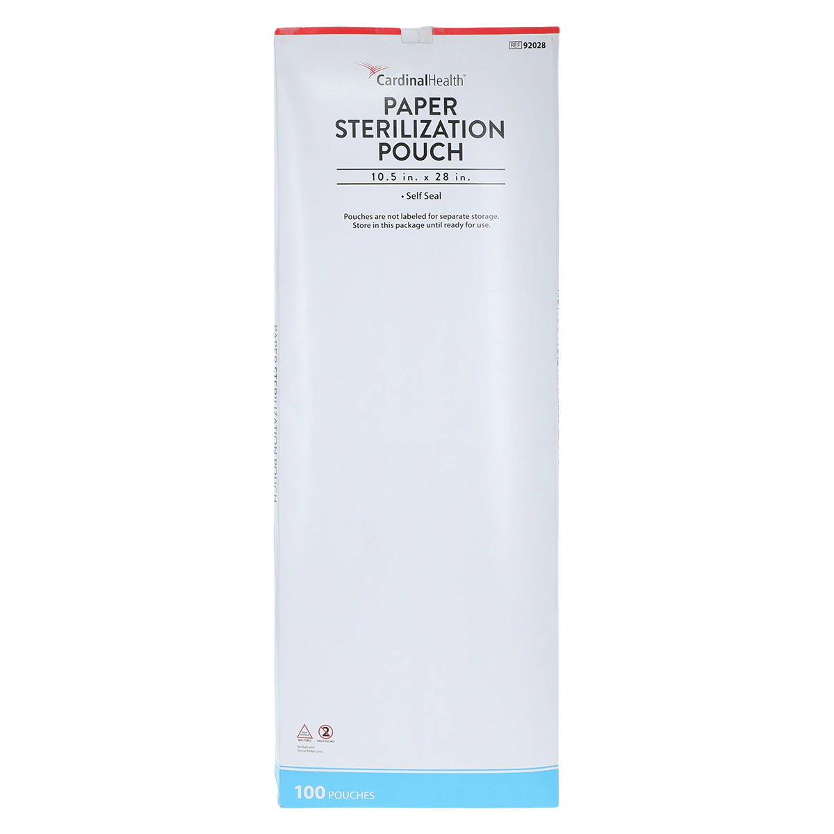 Cardinal Health Self-Seal Sterilization Pouch, 10.5 in x 28 in, Blue/White, 100/Pk