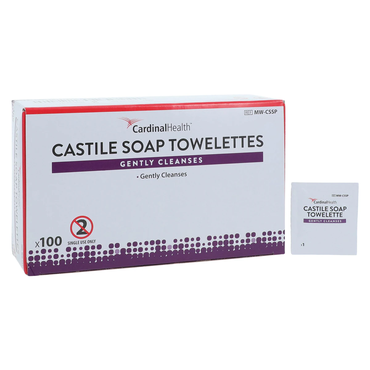 Cardinal Health Castile Soap Towelette, Coconut Oil, 12.5x20cm, 100/Box