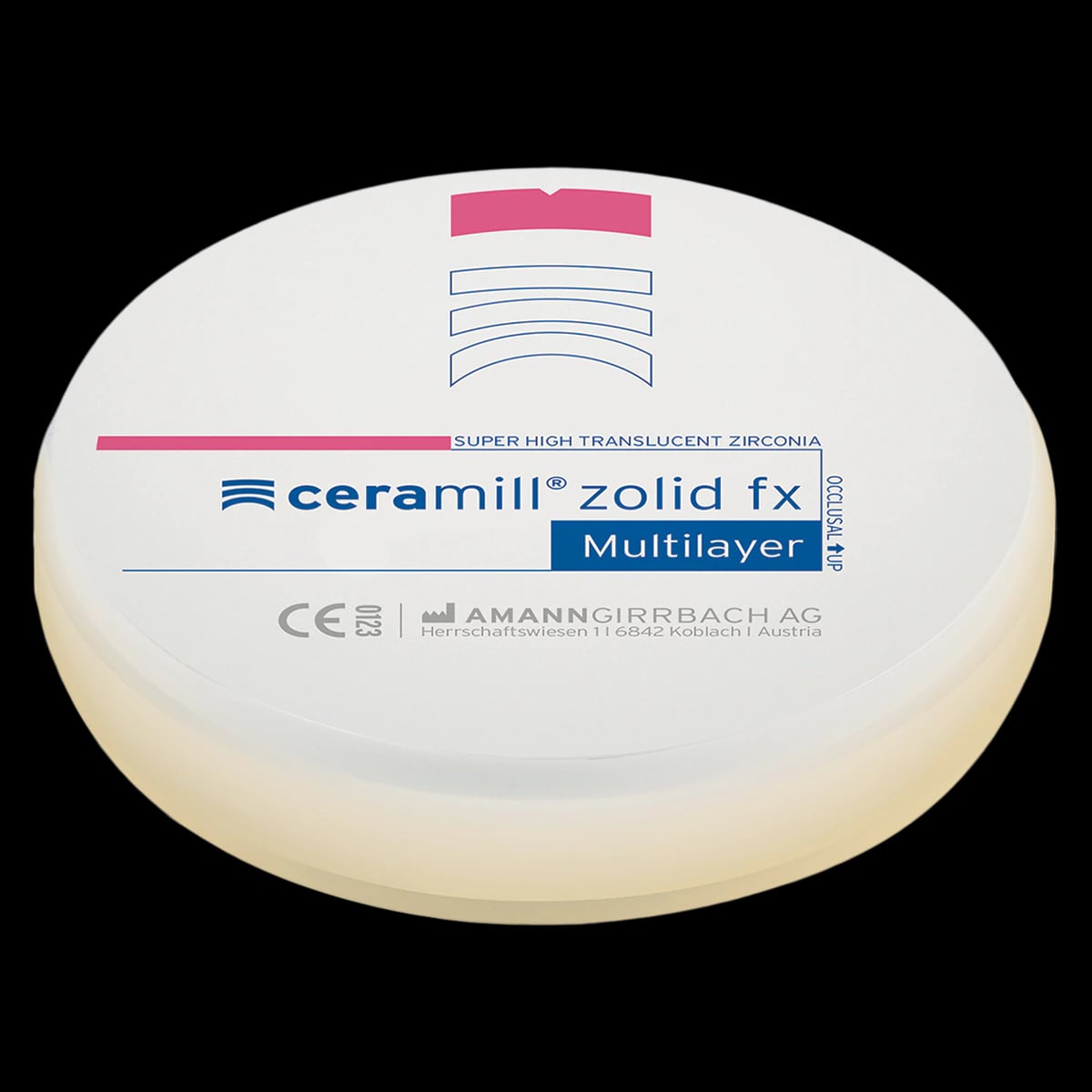 Ceramill Zolid FX Multilayer Stained Disc, 98x14mm, Shade A3.5/A4, Each